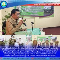 Kadinsos Aceh Tutup Pendidikan dan Pelatihan Keterampilan Remaja Binaan Angkatan ke 78 UPTD RSJN