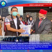 Pemerintah Aceh melalui Dinsos Aceh mengantarkan 8.069 paket sembako untuk masyarakat terdampak Covid-19 di Kabupaten Pidie.